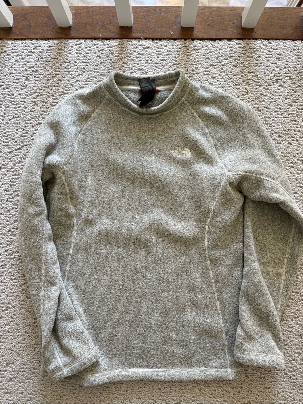 North Face Men’s Grey Crew Neck Fleece - size S